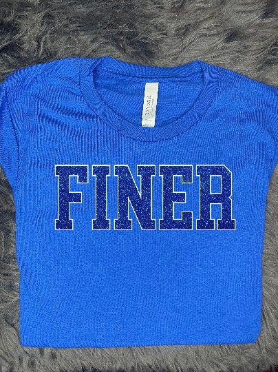 Finer Chapter Shirt | Blue and White glitter Finer Short-Sleeve