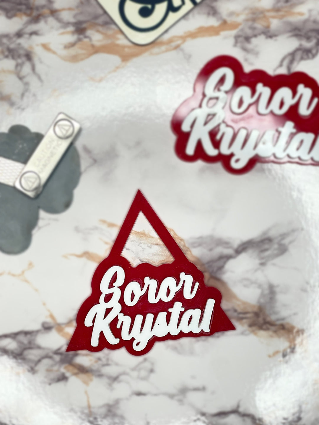 Soror Pin | Custom Name Badge | Sorority Pin | Crimson and Cream Sorority Pin | Delta Sigma Theta Gift