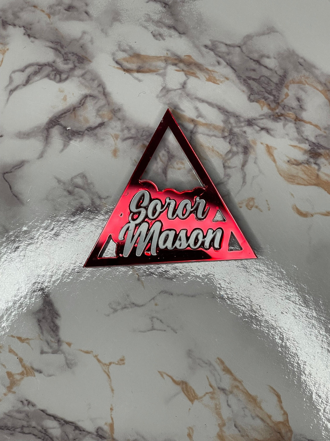 Soror Pin | Custom Name Badge | Sorority Pin | Crimson and Cream Sorority Pin | Delta Sigma Theta Gift