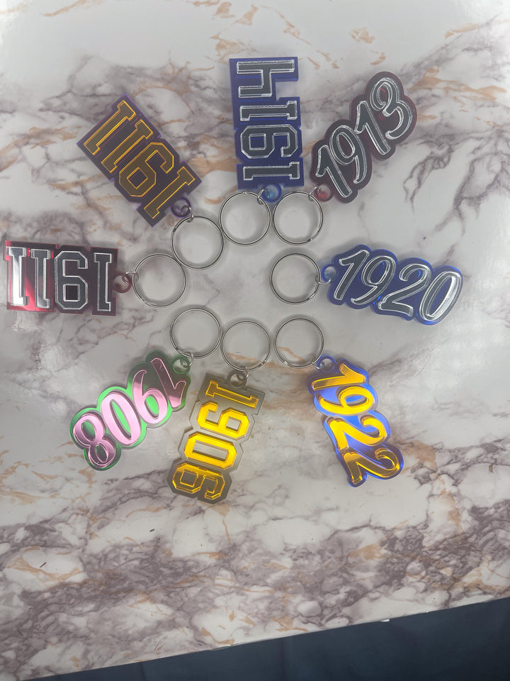 1914 Keychain | Blue and White Keychain | Royal Blue and Pure White Fraternity Charm | Phi Beta Sigma Gift