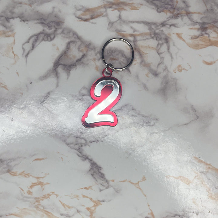 Line Number Keychain | Crimson and Cream Keychain | Sorority Keychain | Personalized Line Number | Red and White