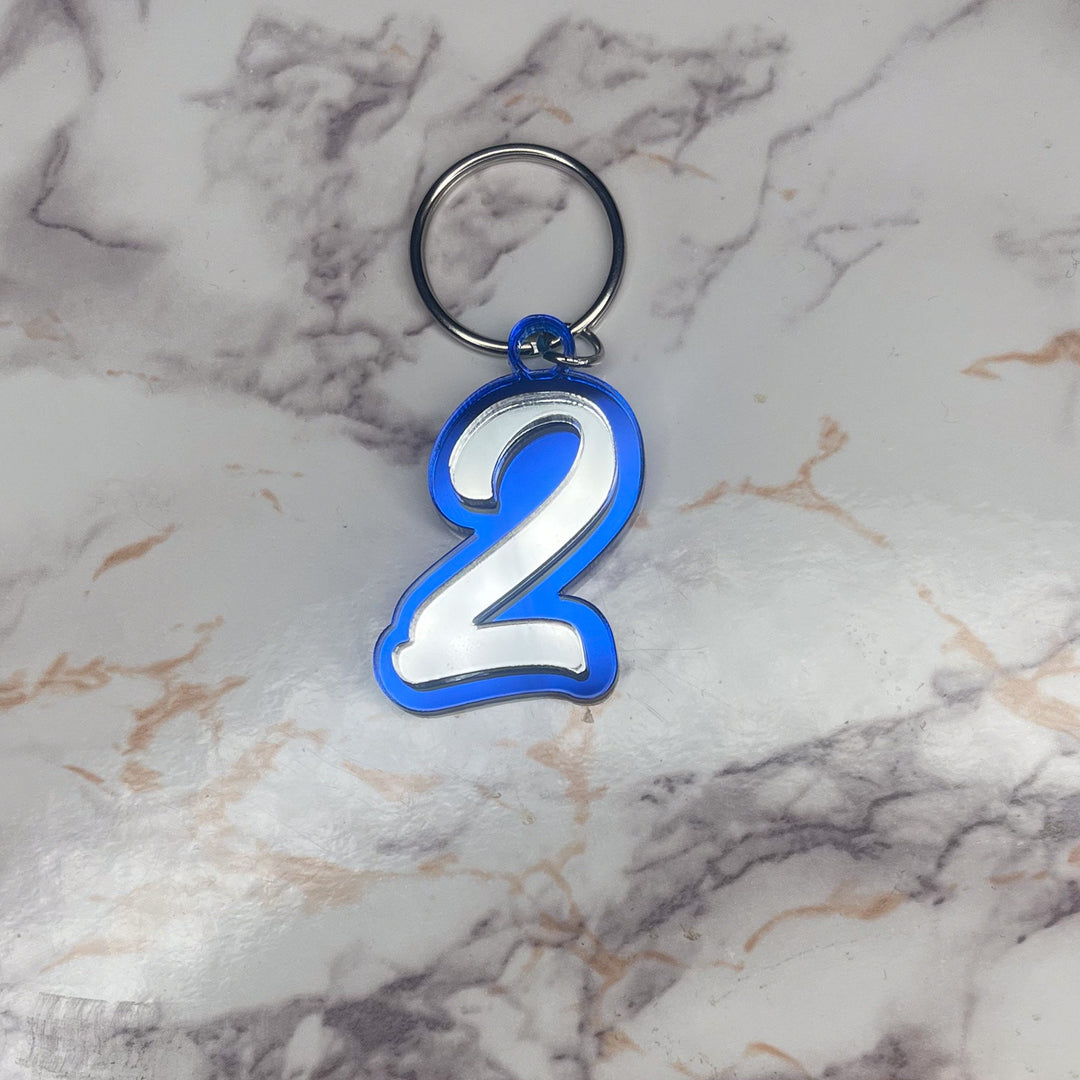 Line Number Keychain | Blue and White Keychain | Sorority Keychain | Personalized Line Number | Blue and White
