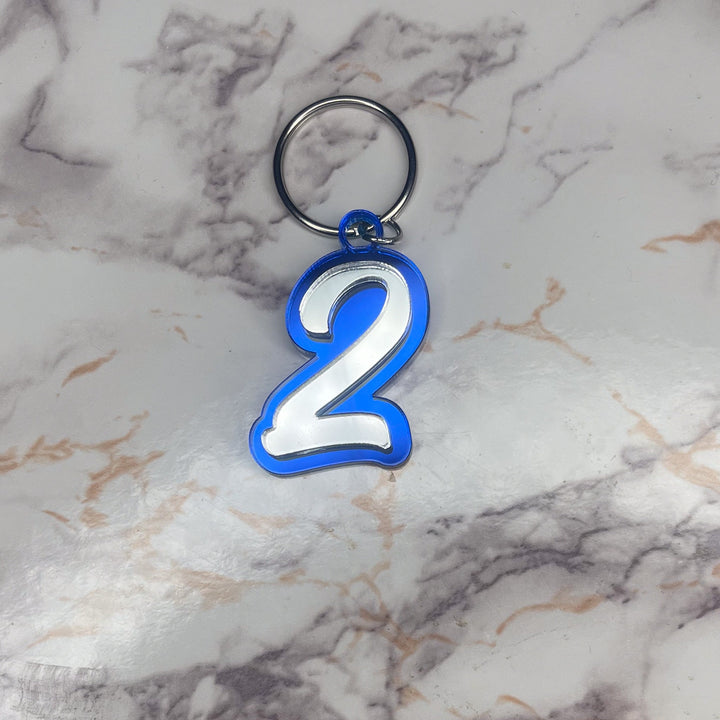 Line Number Keychain | Blue and White Keychain | Sorority Keychain | Personalized Line Number | Blue and White
